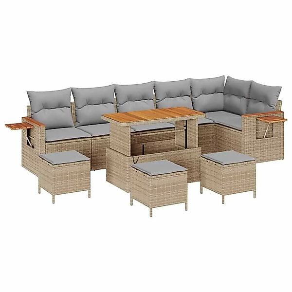 vidaXL Gartensofa-Set mit Kissen 12 Stk Beige und Hellgrau Poly-Rattan 3365 günstig online kaufen