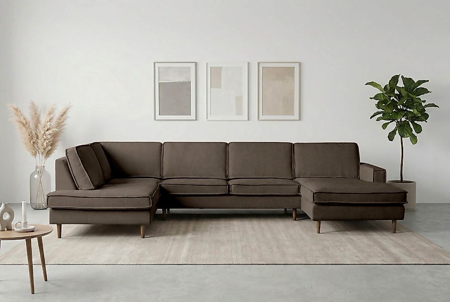 Home affaire Wohnlandschaft "Pinto Skandi, 350 cm, U-Form, XXL, mit Ottoman günstig online kaufen