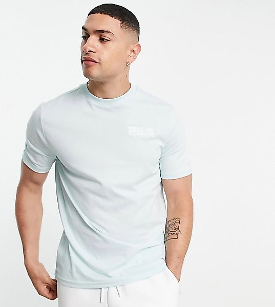 Fila – T-Shirt mit kleinem Logo in Pastellblau, exklusiv bei ASOS günstig online kaufen