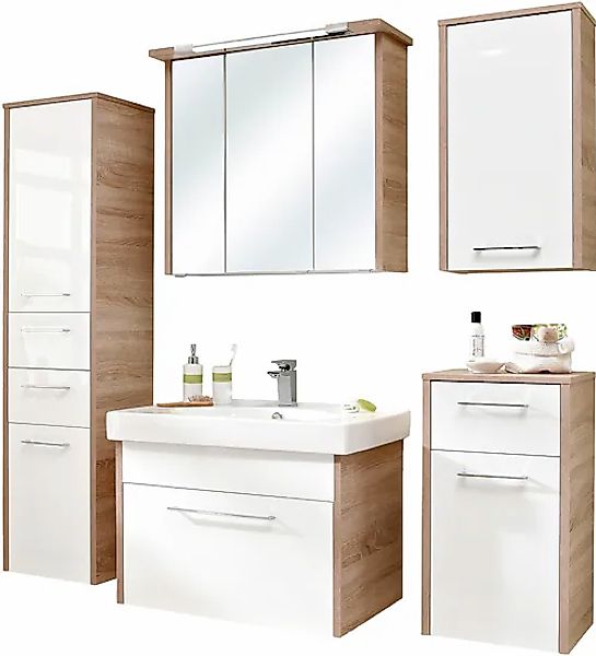 Saphir Badmöbel-Set »Quickset 382 5-teilig, Keramik-Waschtisch mit LED-Spie günstig online kaufen