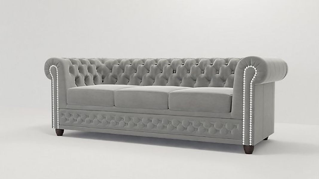 S-Style Möbel Chesterfield-Sofa Chesterfield Lena 3 sitzer Sofa aus Samt-St günstig online kaufen