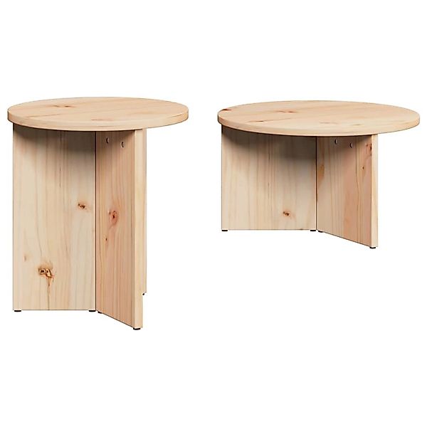 vidaXL Couchtisch 2 Stk Natur 49 x 49 x 28 cm Massivholz Kiefer 873550 günstig online kaufen