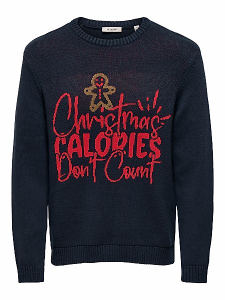 ONLY & SONS Rundhalspullover "ONSX-MAX REG TEXT CREW KNIT" günstig online kaufen