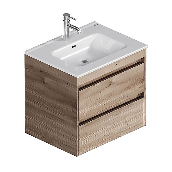 AM.PM Waschtischunterschrank Spike mit Becken Eichenfarbe 2 Schubladen 60 c günstig online kaufen