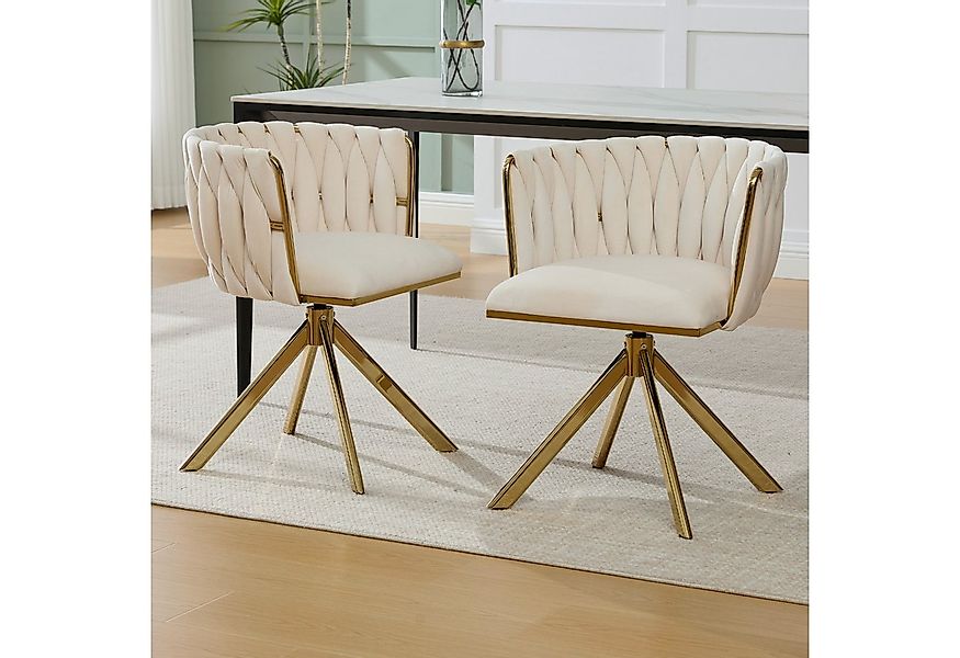 STILVORA Esszimmerstuhl mit goldenen Beinen,Bürostuhl Ankleidestuhl aus Sam günstig online kaufen