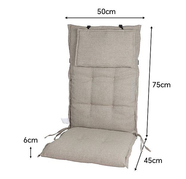 SLaaviinoo Hochlehnerauflage Gartenstuhlauflagen Hochlehner (120x50x6cm) Si günstig online kaufen