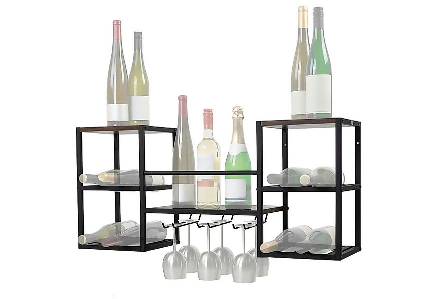 Zelsius Weinregal Weinhalter Wandmontiert, Weinglashalter, Flaschenregal, W günstig online kaufen