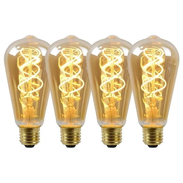 LED Leuchtmittel E27 ST64 in Amber 4,9W 380lm 4er-Pack günstig online kaufen