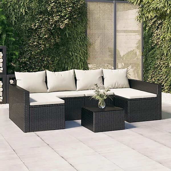 Vidaxl 2-tlg. Garten-lounge-set Mit Kissen Schwarz Poly Rattan günstig online kaufen