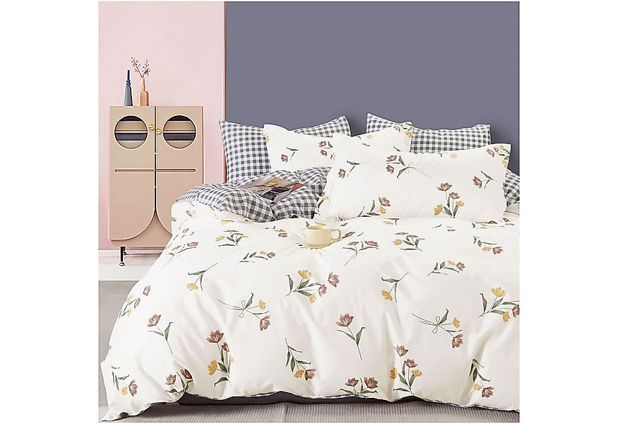 KEAYOO Bettwäsche Blumen Bettäwsche, 2 teilig, Landhausstil Baumwolle Bettw günstig online kaufen