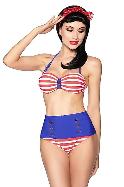 Samegame Bandeau-Bikini Vintage Marine Push-Up Bandeau-Bikini günstig online kaufen
