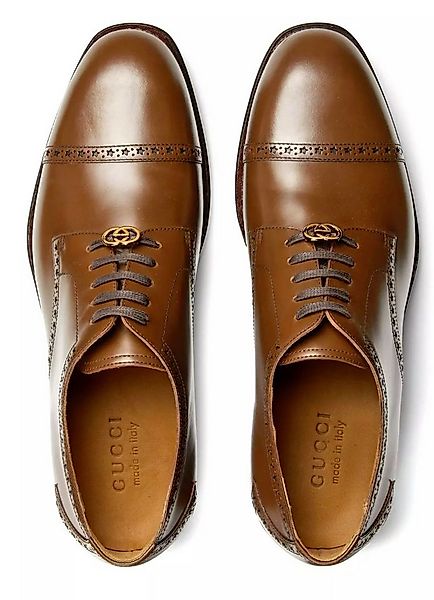 GUCCI Interlocking Derby Schuhe Mit Goodyear-Rahmen Schnürschuh GG-Logo-Det günstig online kaufen
