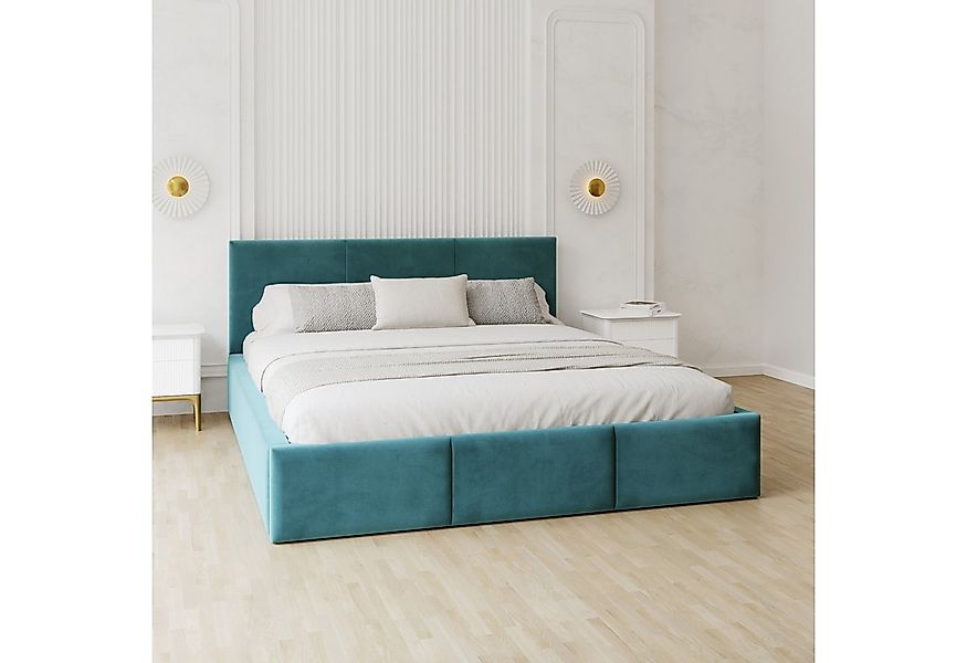 FDM Polsterbett AMBER modern mit Bettkasten MADE IN EU - mit Trinity Velour günstig online kaufen