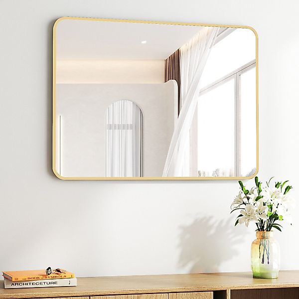 Hopibath Wandspiegel Gold Rechteckig Spiegel für günstig online kaufen