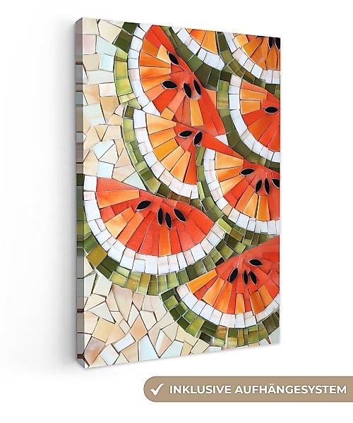 OneMillionCanvasses® Leinwandbild Mosaik - Wassermelone - günstig online kaufen