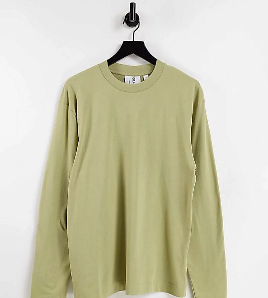 COLLUSION – Langärmliges T-Shirt aus Bio-Baumwolle in Khaki-Grün günstig online kaufen