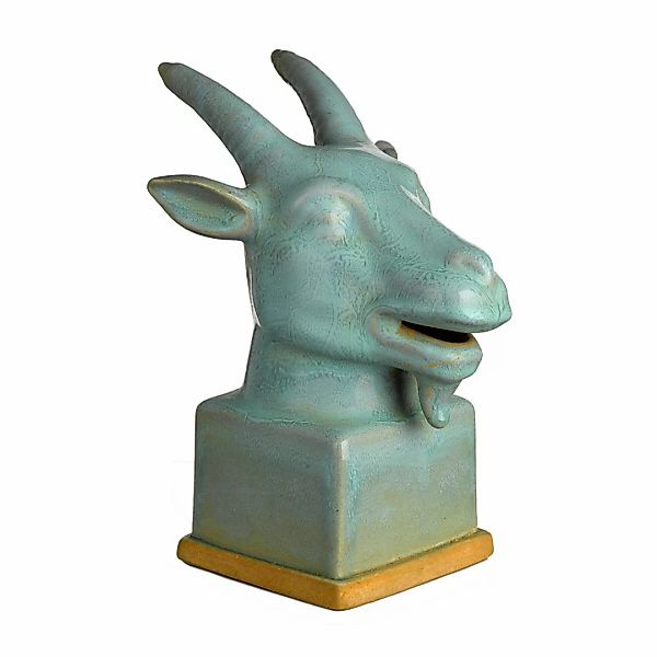 Dekokopf Tier blau  H.24 cm Ziege günstig online kaufen