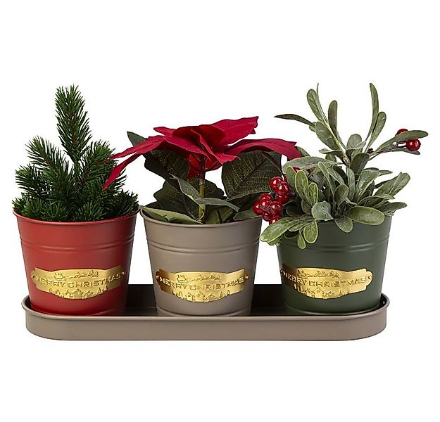 Kunstblume Weihnachtsstern im Topf rot - ca. 24 cm, MICA günstig online kaufen