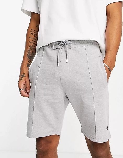Threadbare – Jersey-Shorts in Hellgrau mit Mittelfalte günstig online kaufen