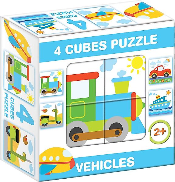 Dohany Würfelpuzzle Bilderwürfel 4-tlg. Fahrzeuge Kinderpuzzle, günstig online kaufen