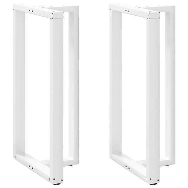 vidaXL Bartischbeine T-Form 2 Stk Weiß 60x35x110-111 cm Stahl 4013105 günstig online kaufen