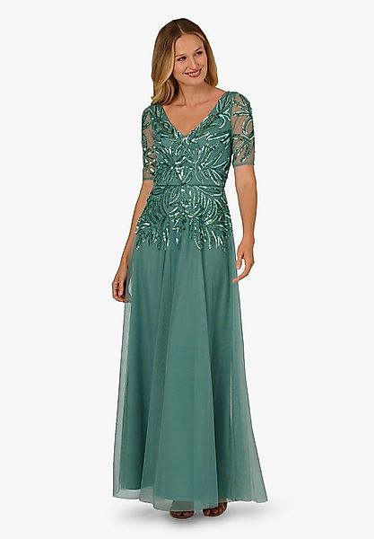 Adrianna Papell Abendkleid Beaded Mesh Long Dress Funkelndes Kleid mit Perl günstig online kaufen