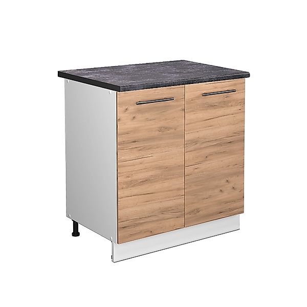 Vicco Spülenunterschrank Fame-Line Goldkraft Eiche/Weiß 80 cm mit Regal AP günstig online kaufen