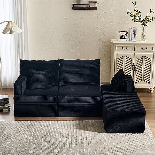 HOMYEDAMIC Ecksofa Ecksofa Doppelsofa with footstool günstig online kaufen