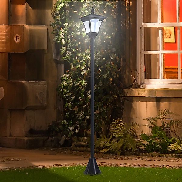 Outsunny Solar Laterne Gartenlaterne Wegleuchte mit LED 10 Lumen Schwarz 15 günstig online kaufen