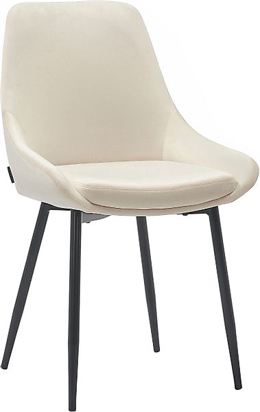 INOSIGN Esszimmerstuhl »NIAM-EZST«, Samtvelours, 2er Set, schwarze Metallbe günstig online kaufen