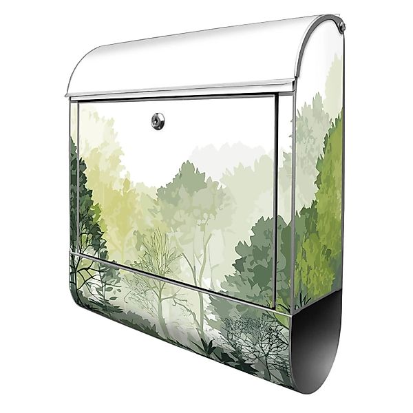 Banjado Design Briefkasten Silber Pulverbeschichtet 39x47x14cm 2 Schlüssel günstig online kaufen