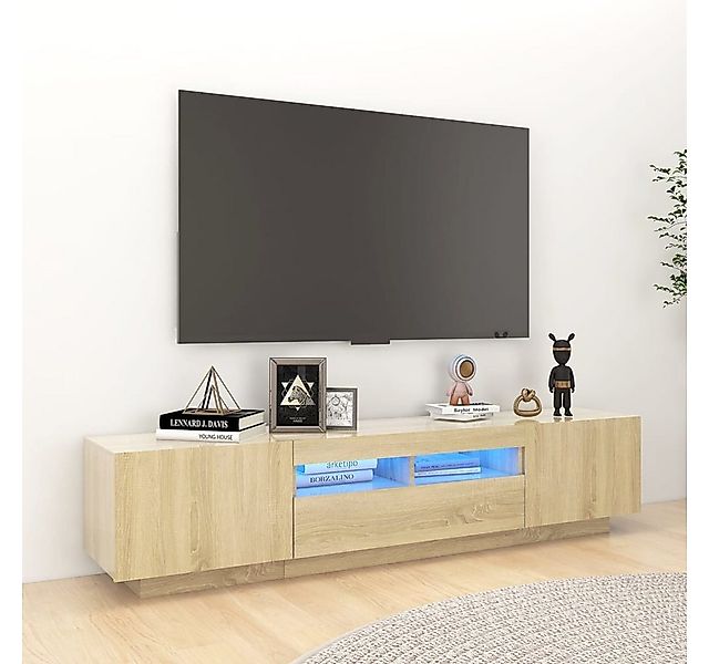 vidaXL TV-Schrank TV-Schrank mit LED Leuchten Sonoma Eiche 180x35x40 cm Low günstig online kaufen