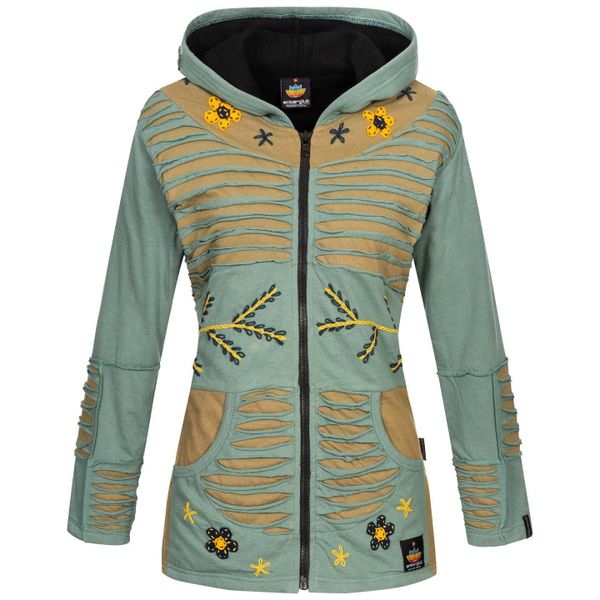 ankerglut Fleecejacke "Patchwork NUNAVUT LIGHT GRAY & NEW FLOWER POWER" günstig online kaufen