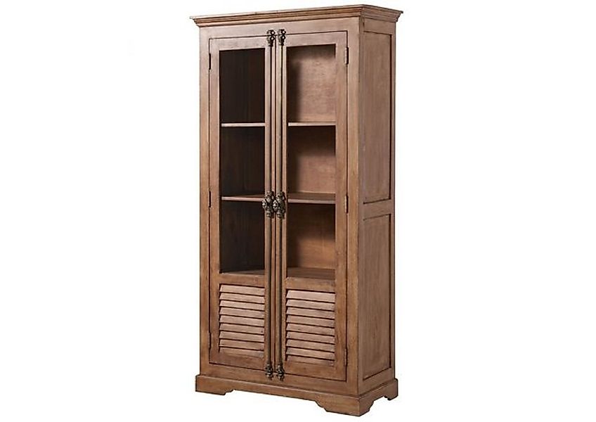 Massivmoebel24 Standvitrine #01 (Mango 97x45x190 beige geölt TOULOUSE #01) günstig online kaufen