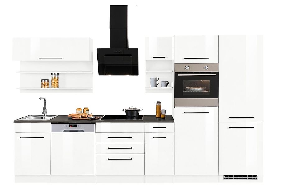 KOCHSTATION "KS-Tulsa" ohne E-Geräte, Breite 330 cm, schwarze Metallgriffe, günstig online kaufen