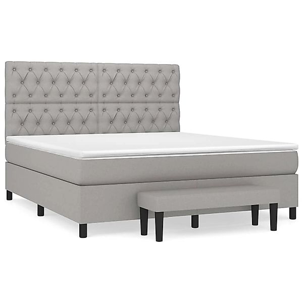 vidaXL Boxspringbett mit Matratze Hellgrau 160x200 cm Stoff1398204 günstig online kaufen