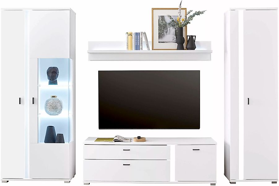 INOSIGN Wohnwand "LONG ISLAND", (Set, 4 St.), in moderner Trendfarbe,inklus günstig online kaufen