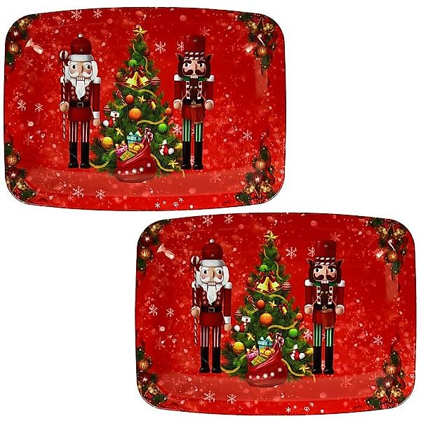 Weihnachtsteller Rechteckig Groß 2 Stück Nikolaus Advent Weihnachten Nusskn günstig online kaufen
