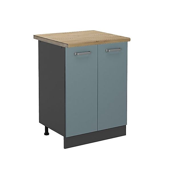 Vicco Küchenunterschrank R-Line Küchenkommode Blau-Grau/Anthrazit 60 cm AP günstig online kaufen