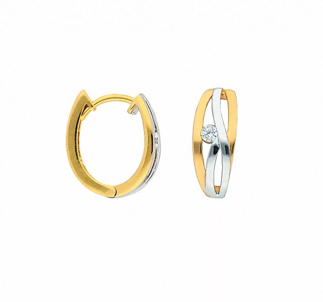 Adelia´s Paar Ohrhänger "333 Gold Ohrringe Creolen mit Zirkonia", mit Zirko günstig online kaufen