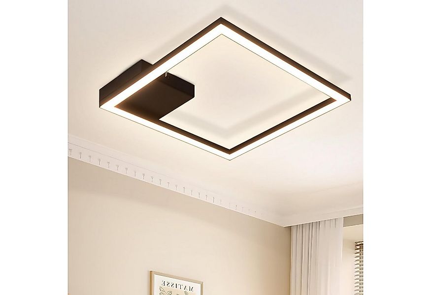 ZMH LED Deckenleuchte Wohnzimmer Schwarz/Weiß Quadratisch Flurlampe Modern günstig online kaufen