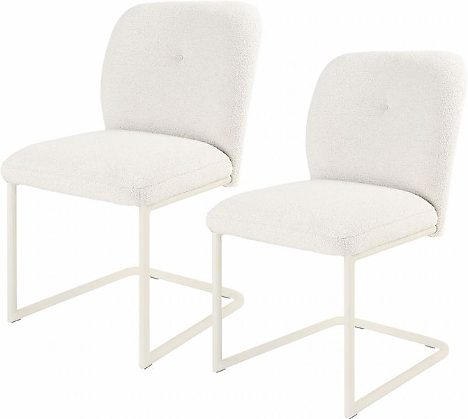 TOM TAILOR HOME Freischwinger "PEBBLE CHAIR", (Set), 2 St., Webstoff Bouclé günstig online kaufen