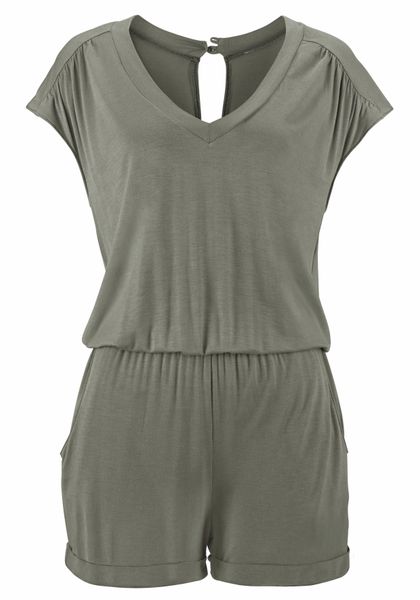 LASCANA Kurzoverall mit V-Ausschnitt, elastischer Jumpsuit günstig online kaufen