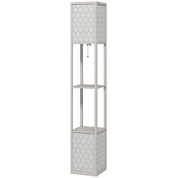 HOMCOM Stehlampe mit Regal, Stehleuchte mit Doppellicht, 40 W Standlampe mi günstig online kaufen