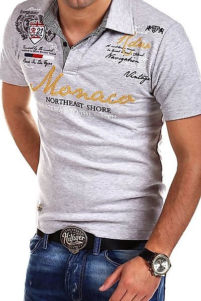behype Poloshirt MONACO mit sportiven Patches & Prints günstig online kaufen
