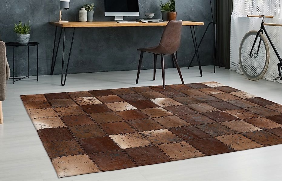 calo-deluxe Fellteppich "Rankel 205 Lederteppich" rechteckig 5 mm Höhe farb günstig online kaufen