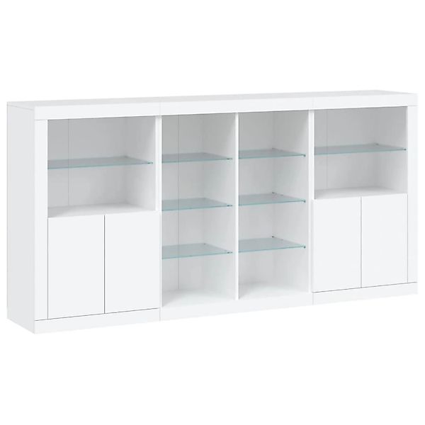 vidaXL Sideboard mit LED-Leuchten Weiß 202x37x100 cm 3209184 günstig online kaufen
