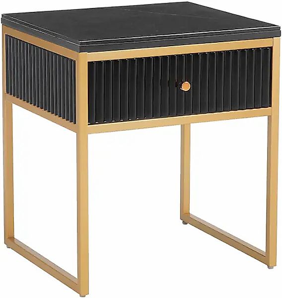 Leonique Beistelltisch »Fleuriss« Keramikplatte, goldene Beine, FSC-zertifi günstig online kaufen