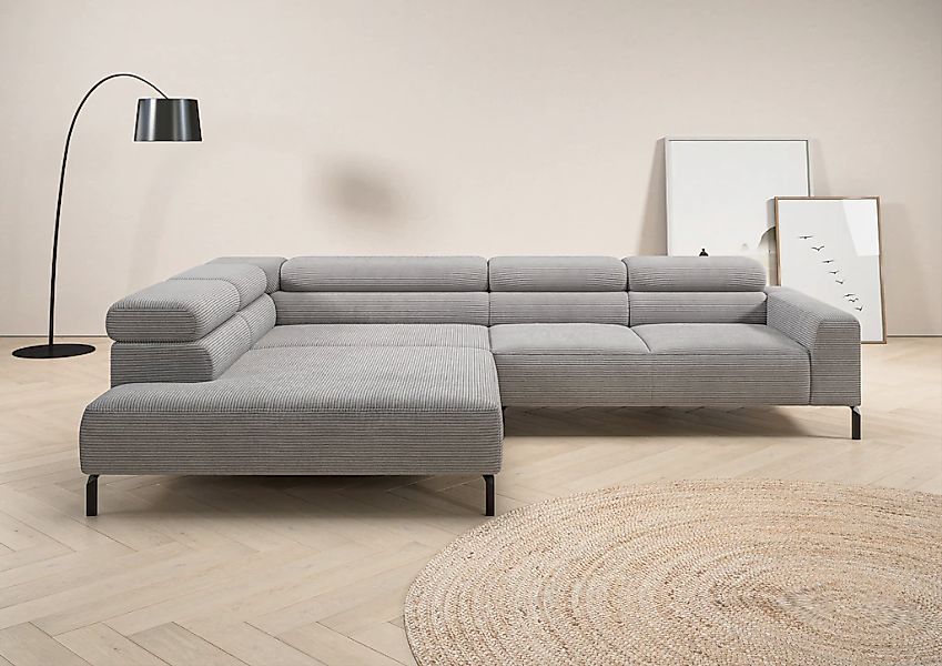 Home affaire Ecksofa "Antonelli, L-Form, inkl. Kopfteilverstellung, Breite günstig online kaufen