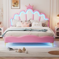 XDOVET Kinderbett 140*200cm Doppelbett, kronenförmiges Prinzessinnenbett, günstig online kaufen